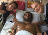 damiano cantone con la madre e don dante carraro durante il ricovero a nairobi