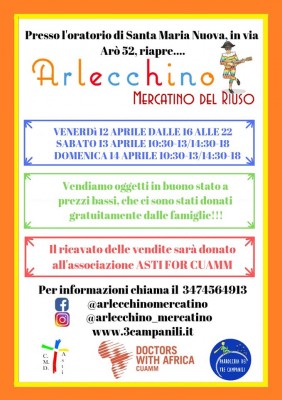 meratino del riuso oratorio Santa Maria Nuova 12-13-14 aprile 2019 per Cuamm